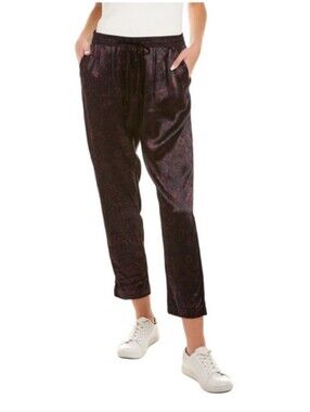 Johnny Was Asteria Celestial Tuxedo Pull On Stars Tape Satin Pants Size Large